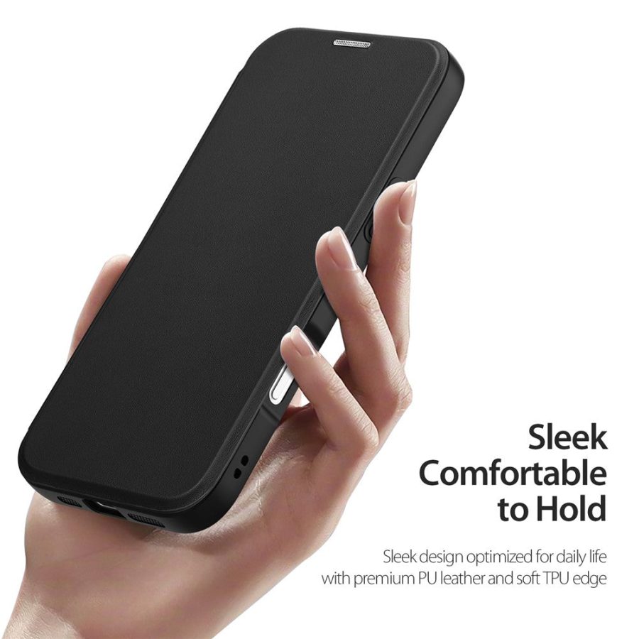DUX DUCIS Skin X Pro for iPhone 16 Pro Max Magnetic Phone Case Card Holder Leather Cover