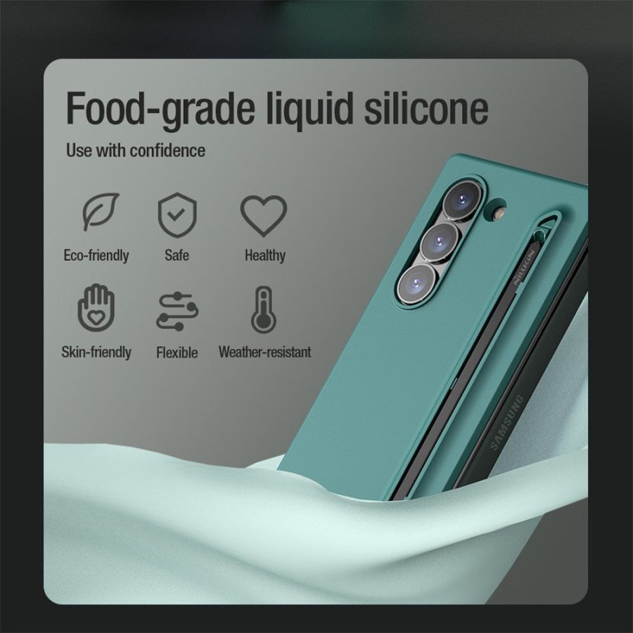 6601109078A-6_6d7e6bdb-f3f6-4beb-82fe-05e21e32832b NILLKIN Flex Pure Fold For Samsung Galaxy Z Fold6 Case Shockproof Silicone Phone Cover with Stylus Pen