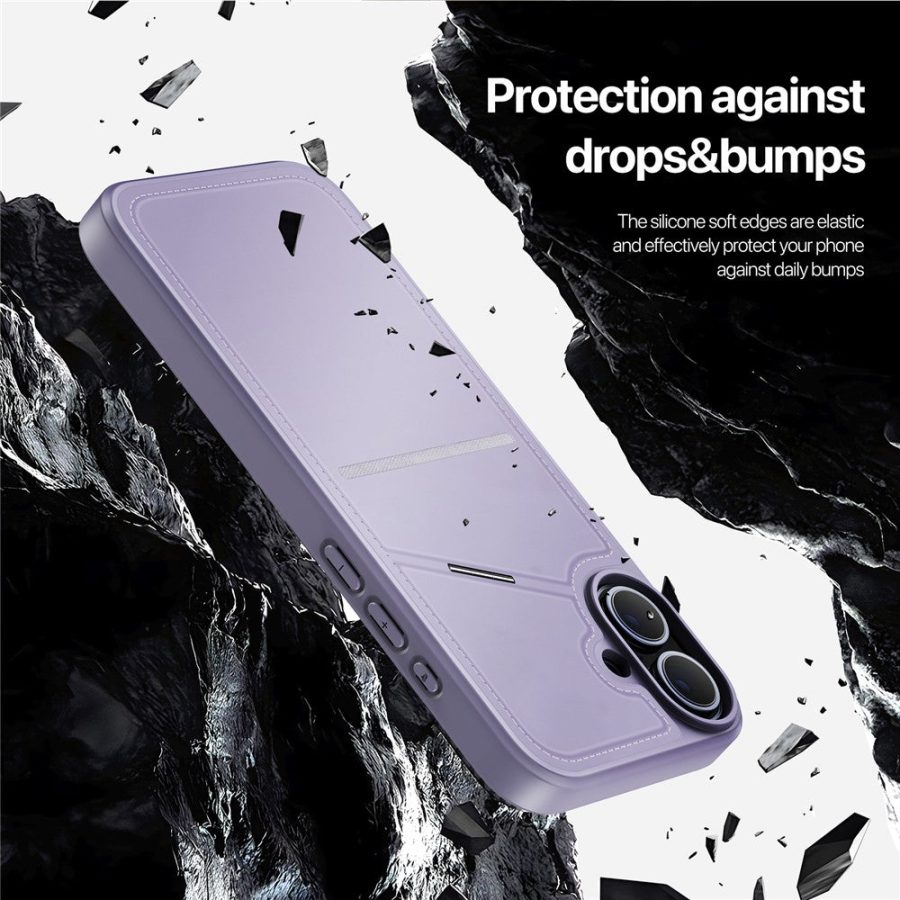 DUX DUCIS Rafi II Series for iPhone 16 Plus Magnetic Phone Case Card Holder Leather Back Cover