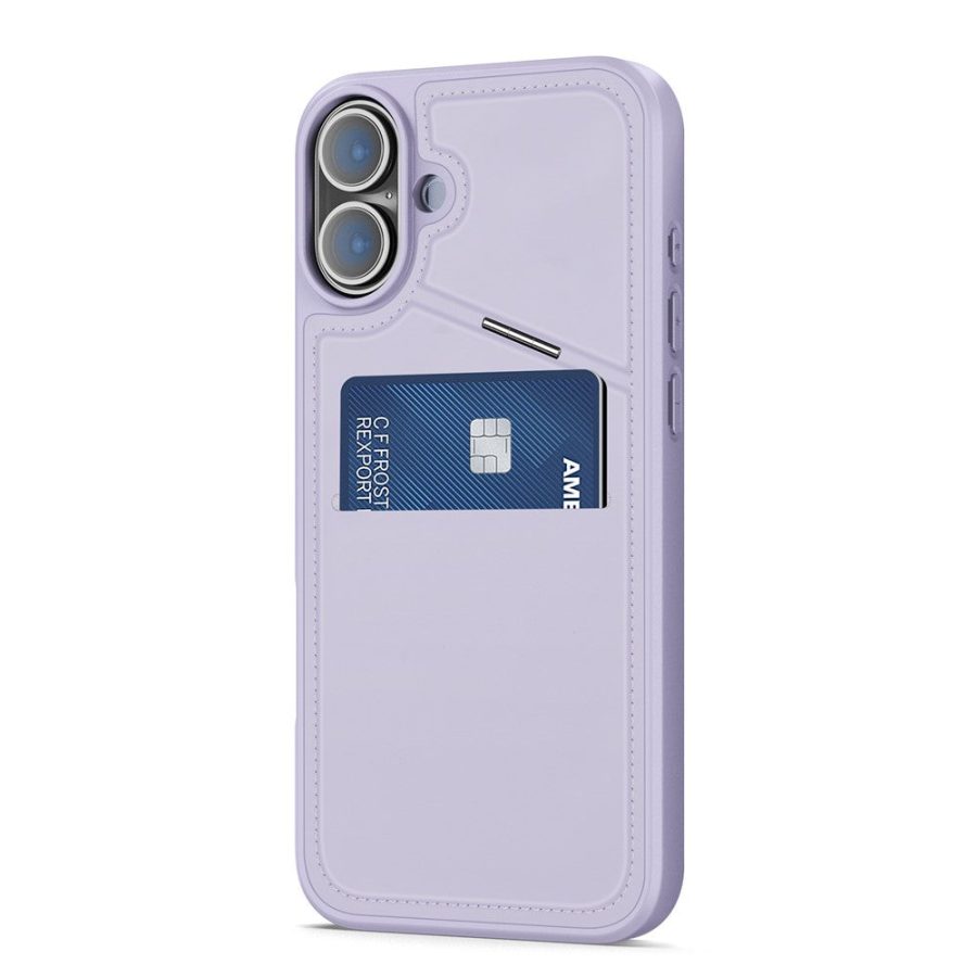 DUX DUCIS Rafi II Series for iPhone 16 Plus Magnetic Phone Case Card Holder Leather Back Cover