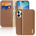 DUX DUCIS Hivo Series Phone Case for iPhone 14 Pro Full Protection Genuine Leather Folio Flip Wallet Cover Stand RFID Blocking Shell