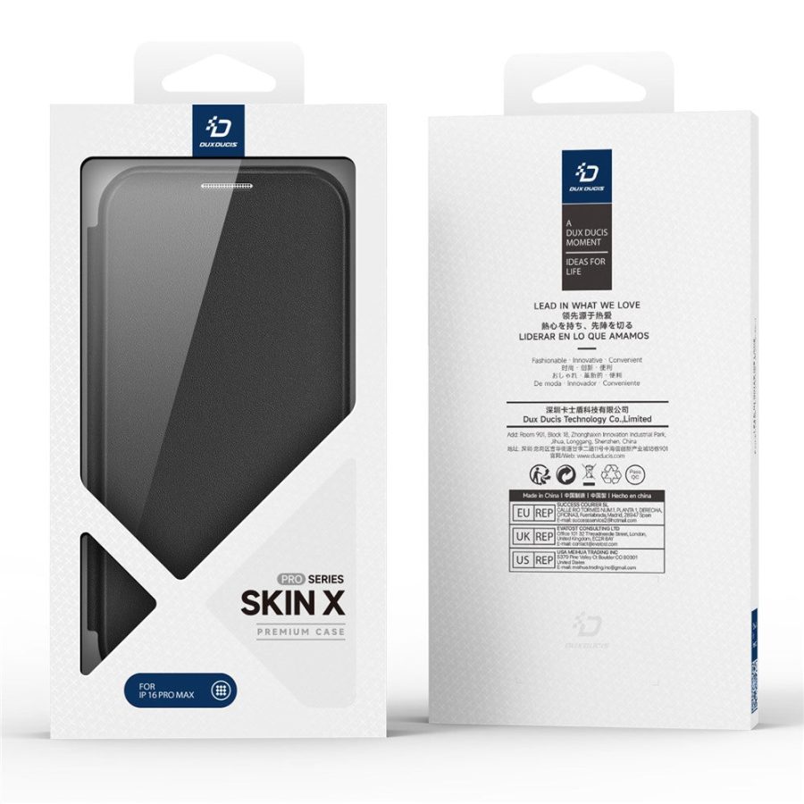 6601113829B-15 DUX DUCIS Skin X Pro Series for iPhone 16 Pro Max Magnetic Case Kickstand Leather Flip Phone Cover
