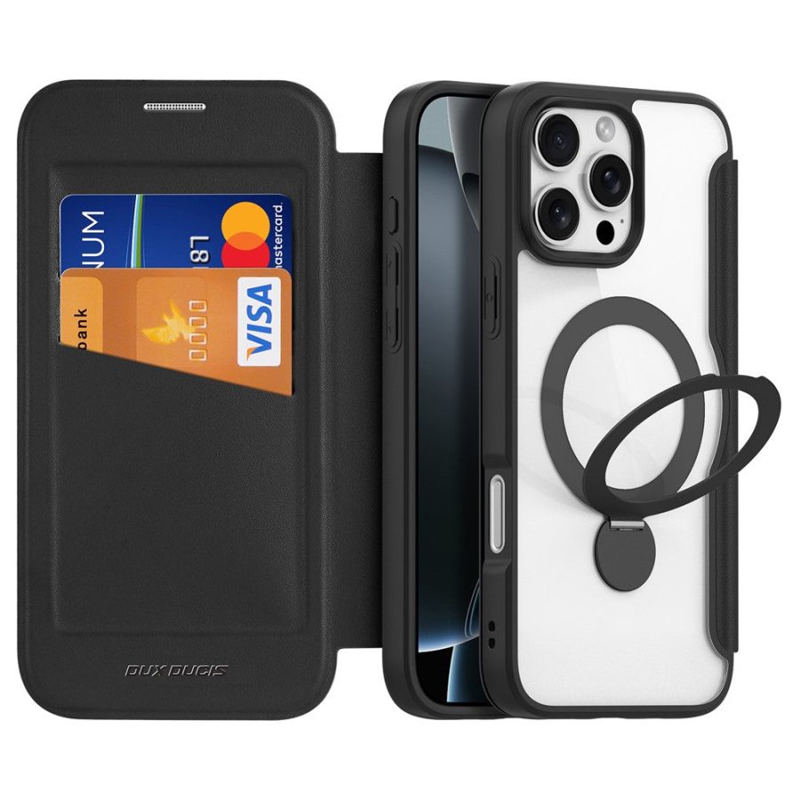 6601113829B-3 DUX DUCIS Skin X Pro Series for iPhone 16 Pro Max Magnetic Case Kickstand Leather Flip Phone Cover