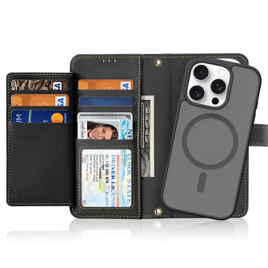 DUX DUCIS Lawa Series for iPhone 16 Pro Max Magnetic Case Cowhide Leather Detachable Phone Cover
