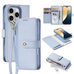 DUX DUCIS Lawa Series for iPhone 16 Pro Magnetic Case Zipper Wallet Detachable Cowhide Leather Cover