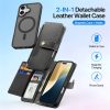 DUX DUCIS Lawa Series for iPhone 16 Plus Case Compatible with MagSafe Detachable Cowhide Leather Wallet Cover