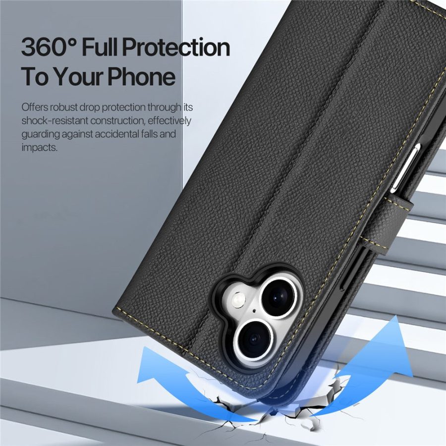 DUX DUCIS Lawa Series for iPhone 16 Plus Case Compatible with MagSafe Detachable Cowhide Leather Wallet Cover
