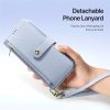 6601113837A-10 DUX DUCIS Lawa Series for iPhone 16 Magnetic Case Detachable Zipper Wallet Cowhide Leather Cover