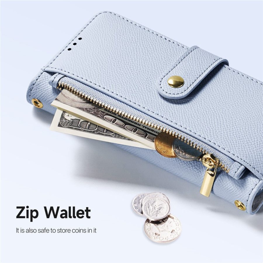 6601113837A-7 DUX DUCIS Lawa Series for iPhone 16 Magnetic Case Detachable Zipper Wallet Cowhide Leather Cover