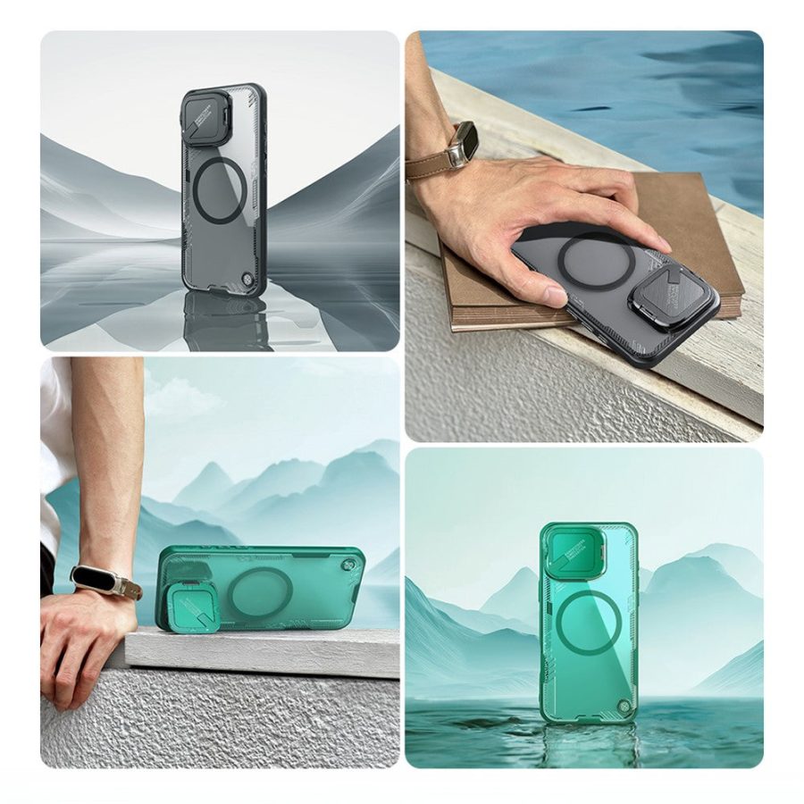 NILLKIN Iceblade CamProp Magnetic Series For iPhone 16 Pro Max Case Compatible with MagSafe PC - TPU Phone Cover Slide Lens Lid