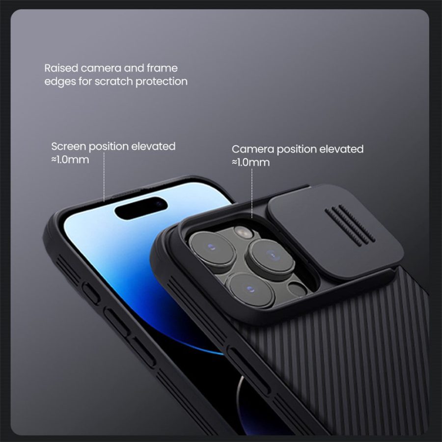 NILLKIN Camshield Pro Series for iPhone 16 Pro Max Case PC - TPU Slide Camera Lid Phone Cover
