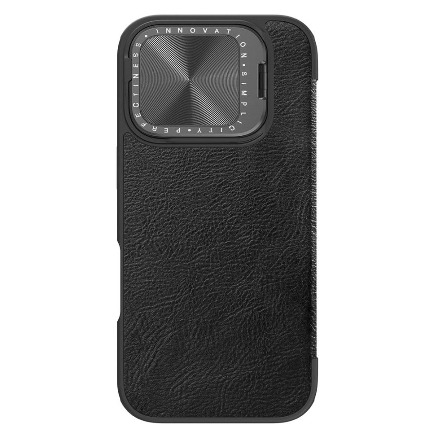 6601117717A-3 NILLKIN Qin Prop Series for iPhone 16 Pro Max Leather Case Lens Kickstand Phone Cover