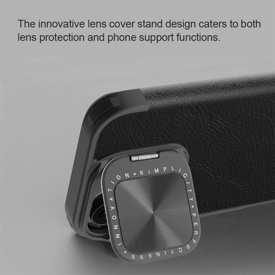 6601117717A-6 NILLKIN Qin Prop Series for iPhone 16 Pro Max Leather Case Lens Kickstand Phone Cover