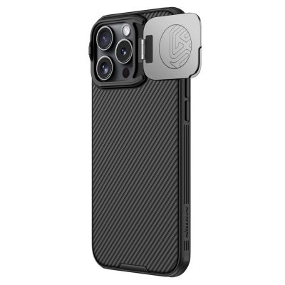 6601117721A-1 NILLKIN Camshield Prop Magnetic Series for iPhone 16 Pro Max Case Compatible with MagSafe PC - TPU Phone Cover with Camera Cover - Black