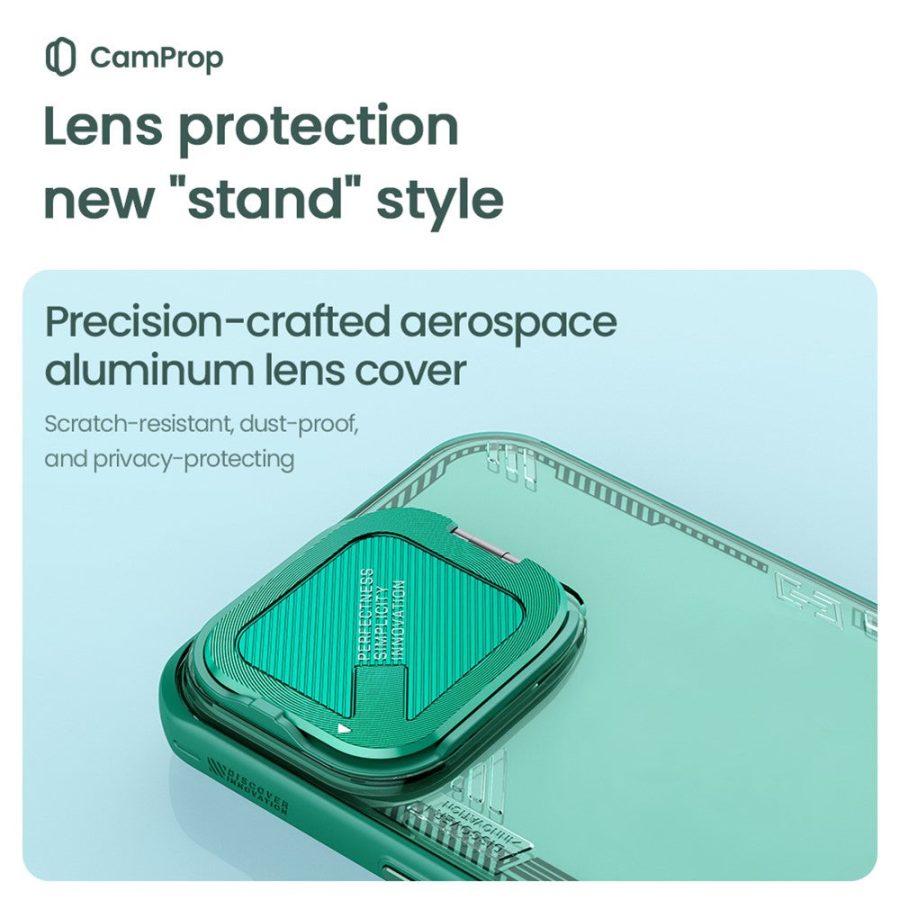NILLKIN Iceblade CamProp for iPhone 16 Pro Case PC - TPU Phone Shell with Lens Cover Kickstand