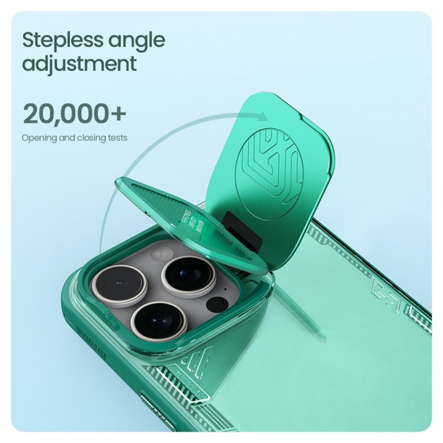 NILLKIN Iceblade CamProp for iPhone 16 Pro Case PC - TPU Phone Shell with Lens Cover Kickstand