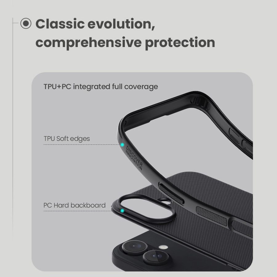 6601119377A-9 NILLKIN Frosted Shield Pro For iPhone 16 Case Matte PC - TPU Phone Cover