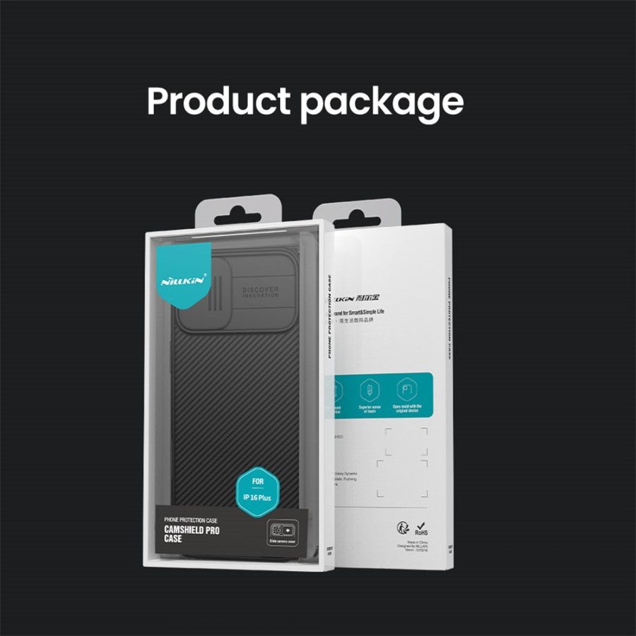6601119394A-11 NILLKIN Camshield Pro Series for iPhone 16 Plus Case PC - TPU Slide Camera Lid Phone Cover