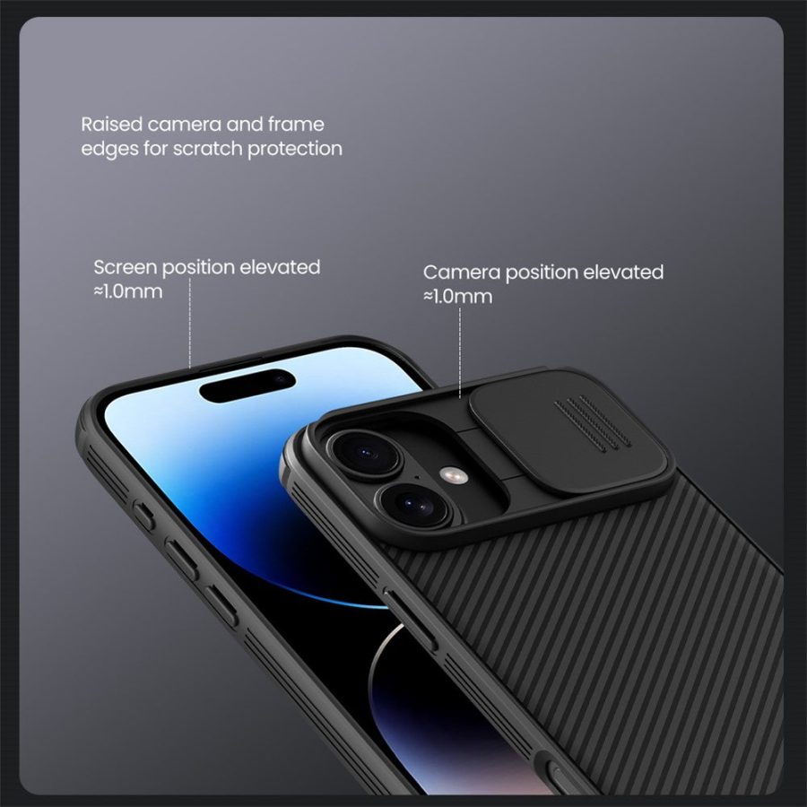NILLKIN Camshield Pro Series for iPhone 16 Case PC - TPU Slide Camera Lid Phone Cover