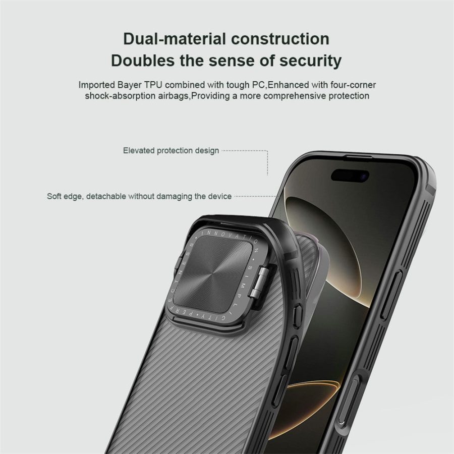 NILLKIN Camshield Prop Series for iPhone 16 Pro Max Case Translucent Slide Camera Protection PC - TPU Phone Cover