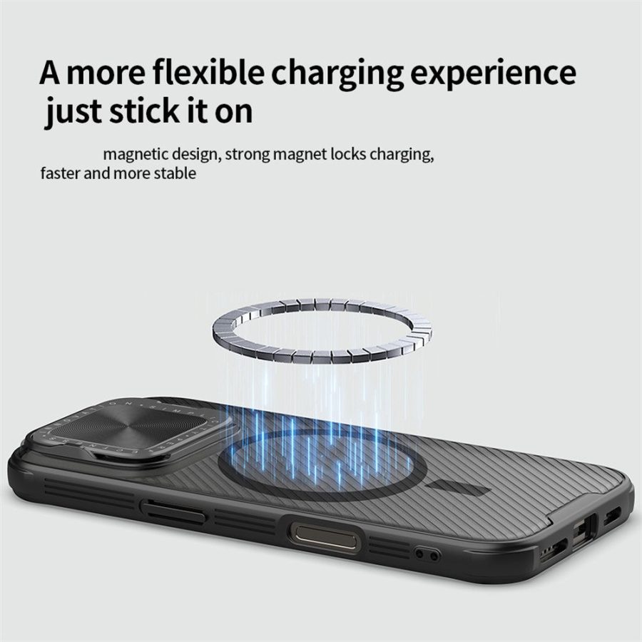 NILLKIN Camshield Prop Magnetic Translucent Series for iPhone 16 Pro Case Compatible with MagSafe TPU - PC Phone Cover with Camera Lid