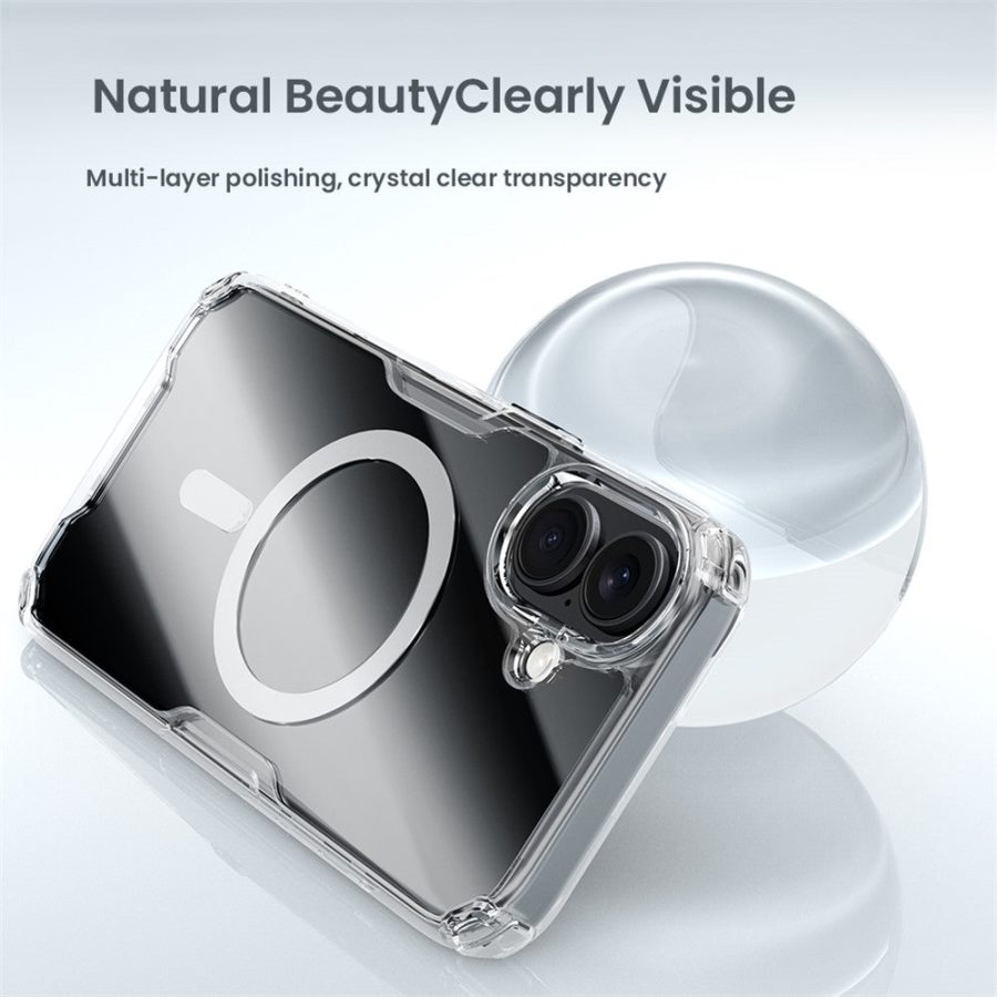 6601122407B-6 NILLKIN Nature Pro Series for iPhone 16 Case Compatible with MagSafe TPU - PC Ultra Clear Phone Case