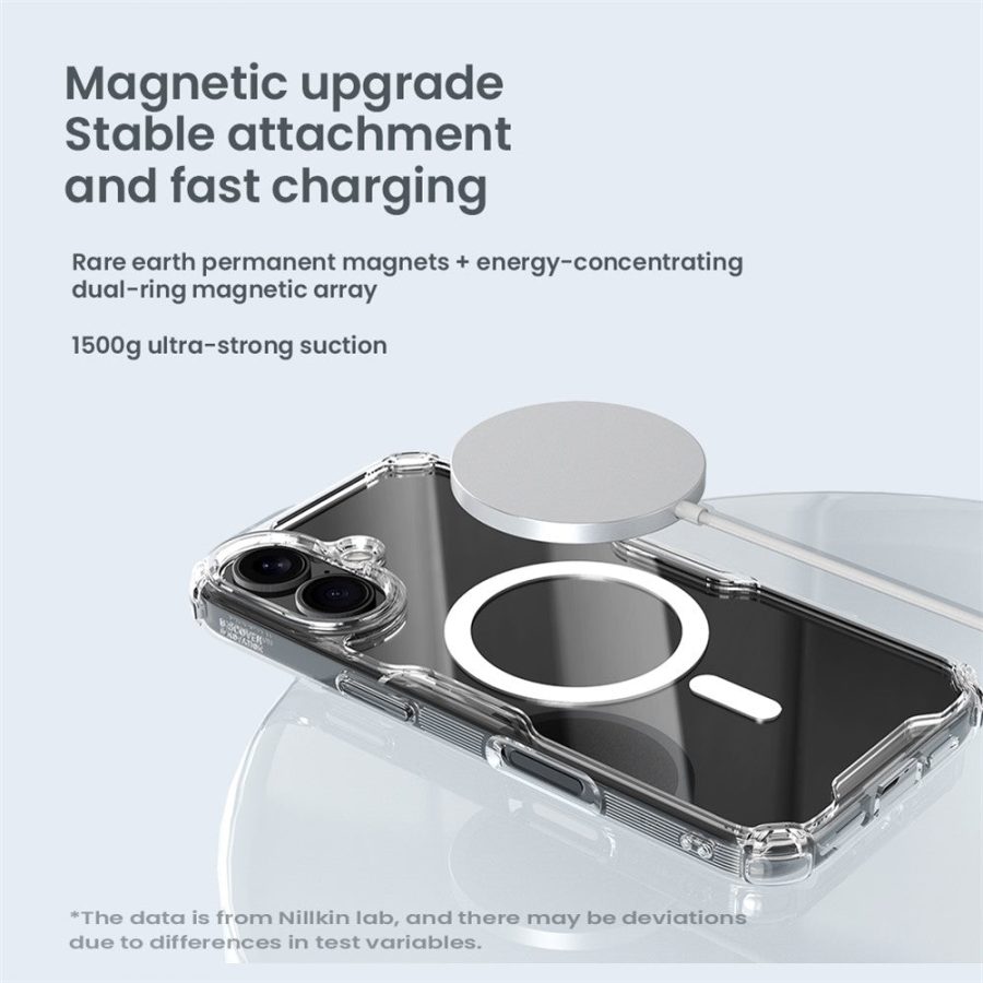 6601122407B-8 NILLKIN Nature Pro Series for iPhone 16 Case Compatible with MagSafe TPU - PC Ultra Clear Phone Case