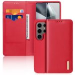 DUX DUCIS Hivo Series For Samsung Galaxy S25 Ultra Hivo Series Split Leather RFID Blocking Wallet Stand Flip Phone Cover (Non-magnetic)
