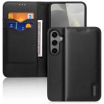 DUX DUCIS Hivo Series For Samsung Galaxy S25 Case Cowhide Leather RFID Blocking Wallet Stand Flip Phone Cover
