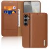 DUX DUCIS Hivo Series For Samsung Galaxy S25 Case Cowhide Leather RFID Blocking Wallet Stand Flip Phone Cover
