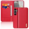 DUX DUCIS Hivo Series For Samsung Galaxy S25 Case Cowhide Leather RFID Blocking Wallet Stand Flip Phone Cover