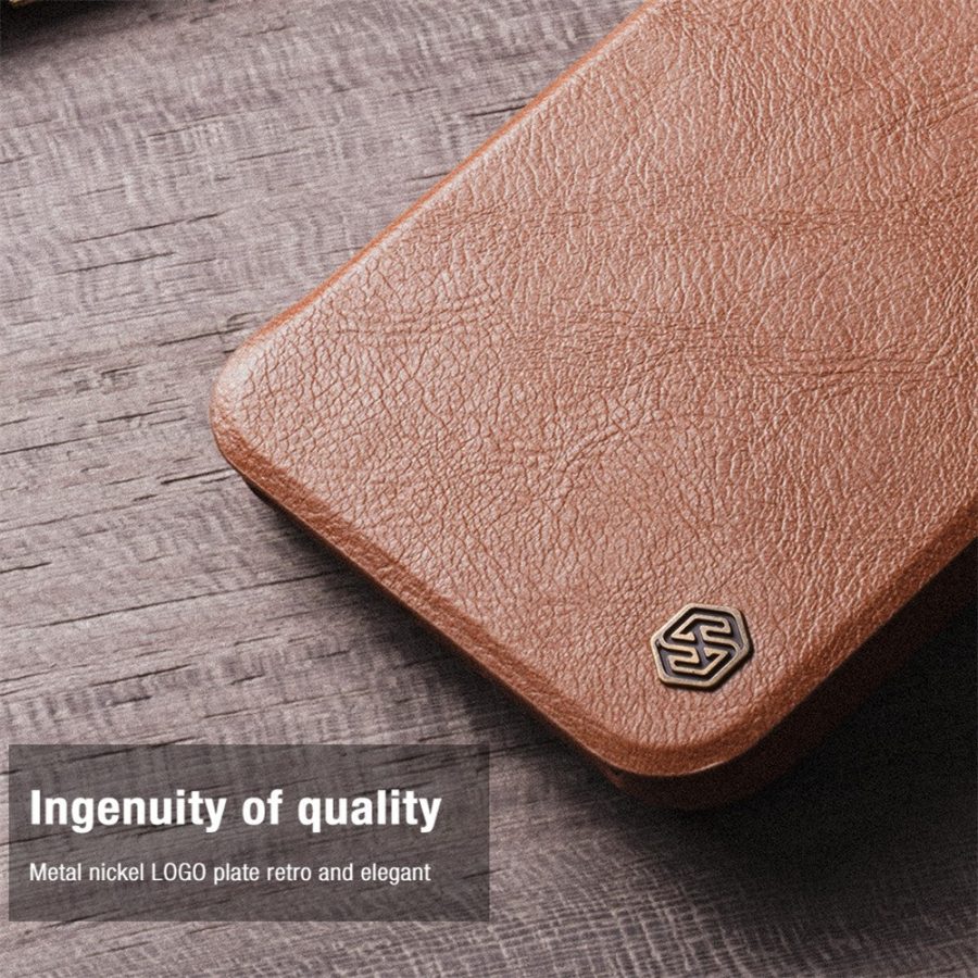 6601126591A-14 NILLKIN Qin Pro Series for Samsung Galaxy S24 FE Case with Card Slots Leather Phone Cover