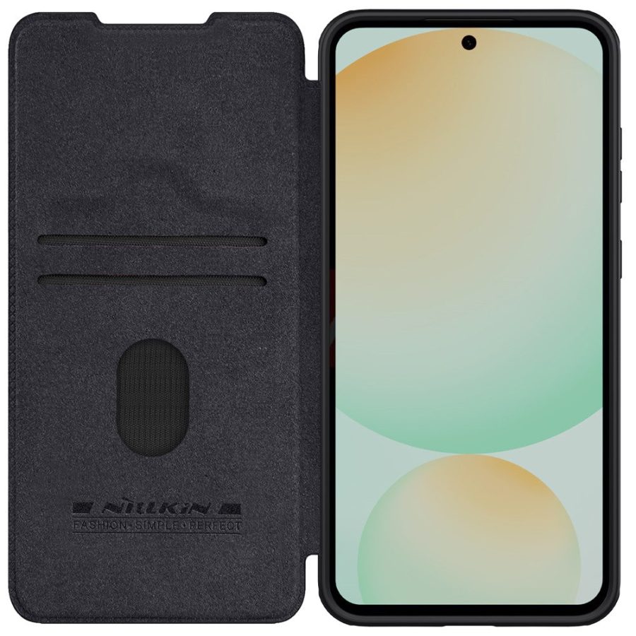 6601126591A-5 NILLKIN Qin Pro Series for Samsung Galaxy S24 FE Case with Card Slots Leather Phone Cover