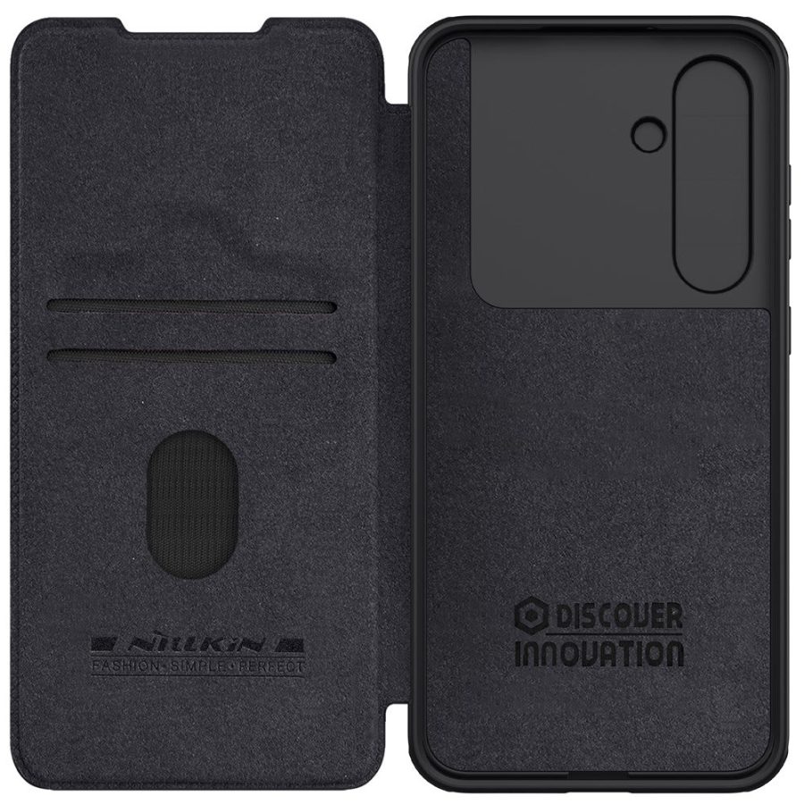 6601126591A-6 NILLKIN Qin Pro Series for Samsung Galaxy S24 FE Case with Card Slots Leather Phone Cover
