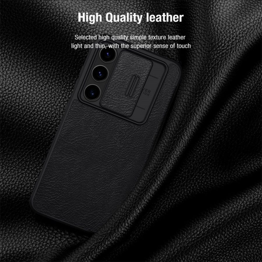 6601126591A-7 NILLKIN Qin Pro Series for Samsung Galaxy S24 FE Case with Card Slots Leather Phone Cover