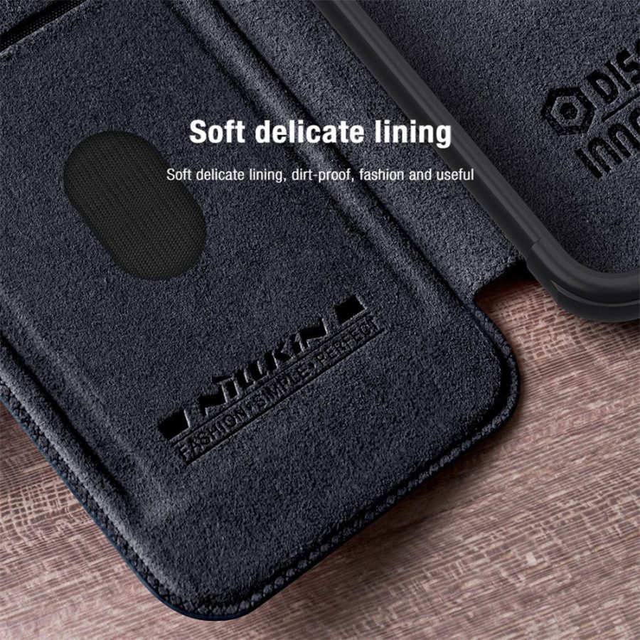 6601126591A-8 NILLKIN Qin Pro Series for Samsung Galaxy S24 FE Case with Card Slots Leather Phone Cover