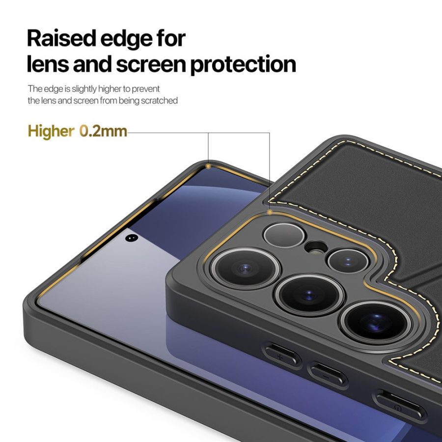 DUX DUCIS For Samsung Galaxy S25 Ultra Magnetic Case Rafi II Series Leather Back Cover with RFID Blocking Card Slots