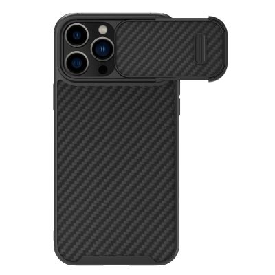 NILLKIN For iPhone 14 Pro Max Carbon Fiber Phone Case Slide Camera Protection PC - TPU Cover Compatible with MagSafe