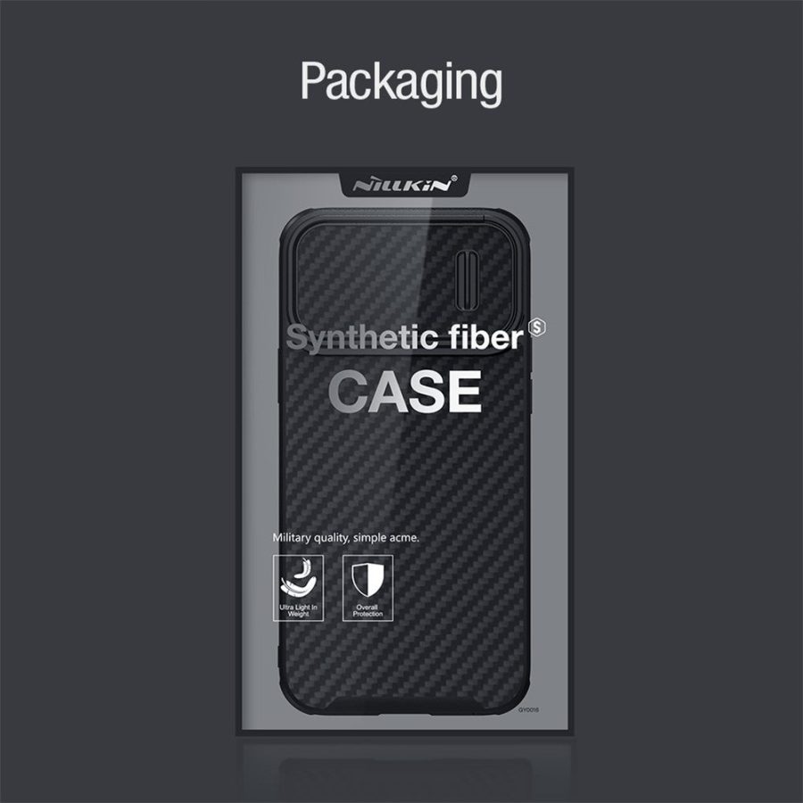 NILLKIN For iPhone 14 Pro Max Carbon Fiber Phone Case Slide Camera Protection PC - TPU Cover Compatible with MagSafe