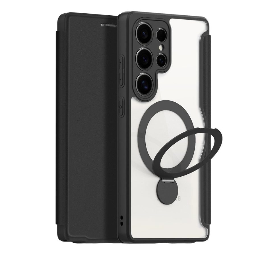 6601127360A-1 DUX DUCIS Skin X Pro Series For Samsung Galaxy S25 Ultra Leather Case Rotary Kickstand Cover Magnetic Case