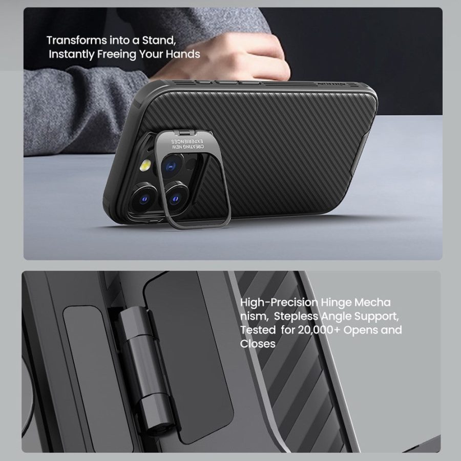 NILLKIN Camshield Prop Magnetic Series for iPhone 16 Pro Max Case Compatible with MagSafe TPU+PC Phone Cover with Lens Frame