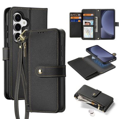 6601130149A-1 DUX DUCIS Lawa Series For Samsung Galaxy S25+ Case Detachable Magnetic Cowhide Leather Cover Zipper Wallet
