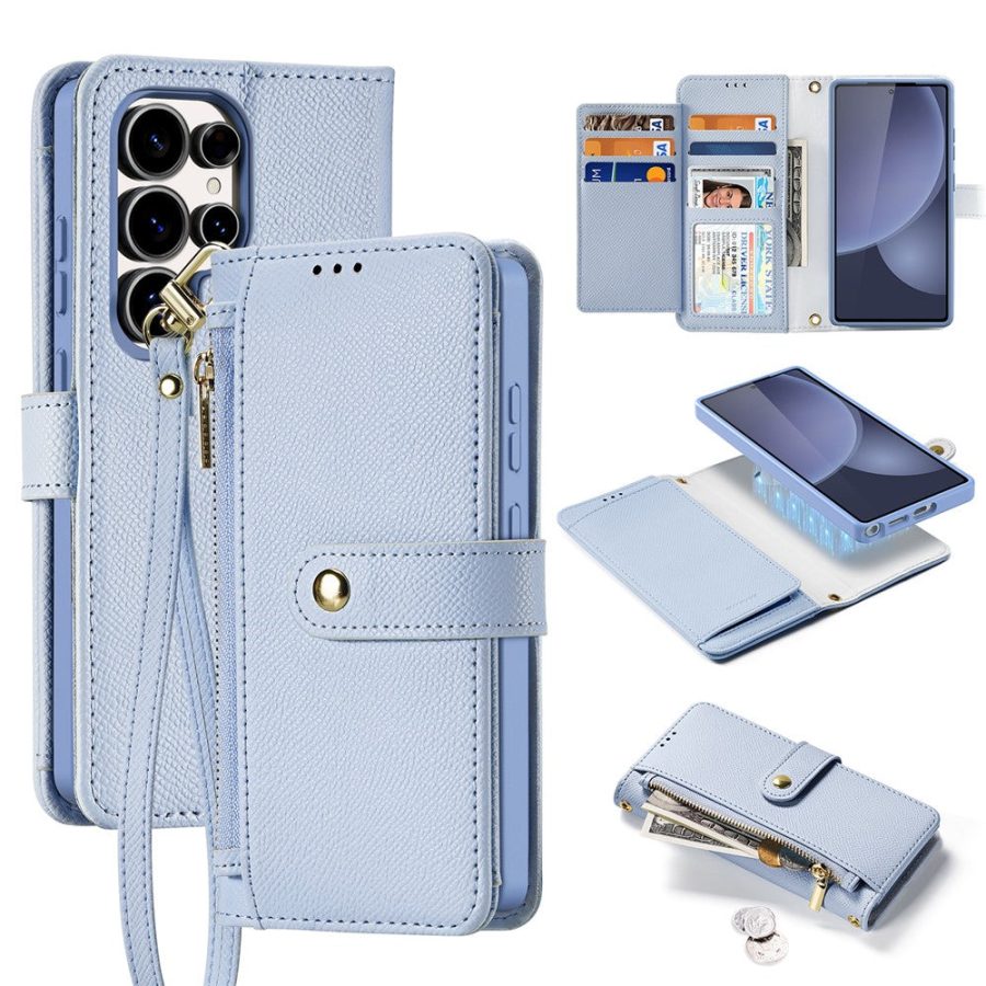 6601130150C-1 DUX DUCIS Lawa Series For Samsung Galaxy S25 Ultra Case Detachable Magnetic Cowhide Leather Cover Zipper Wallet