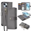 6601130605B-1 DUX DUCIS For iPhone 15 Plus Case Lawa Series Detachable Magnetic Cowhide Leather Cover Zipper Wallet