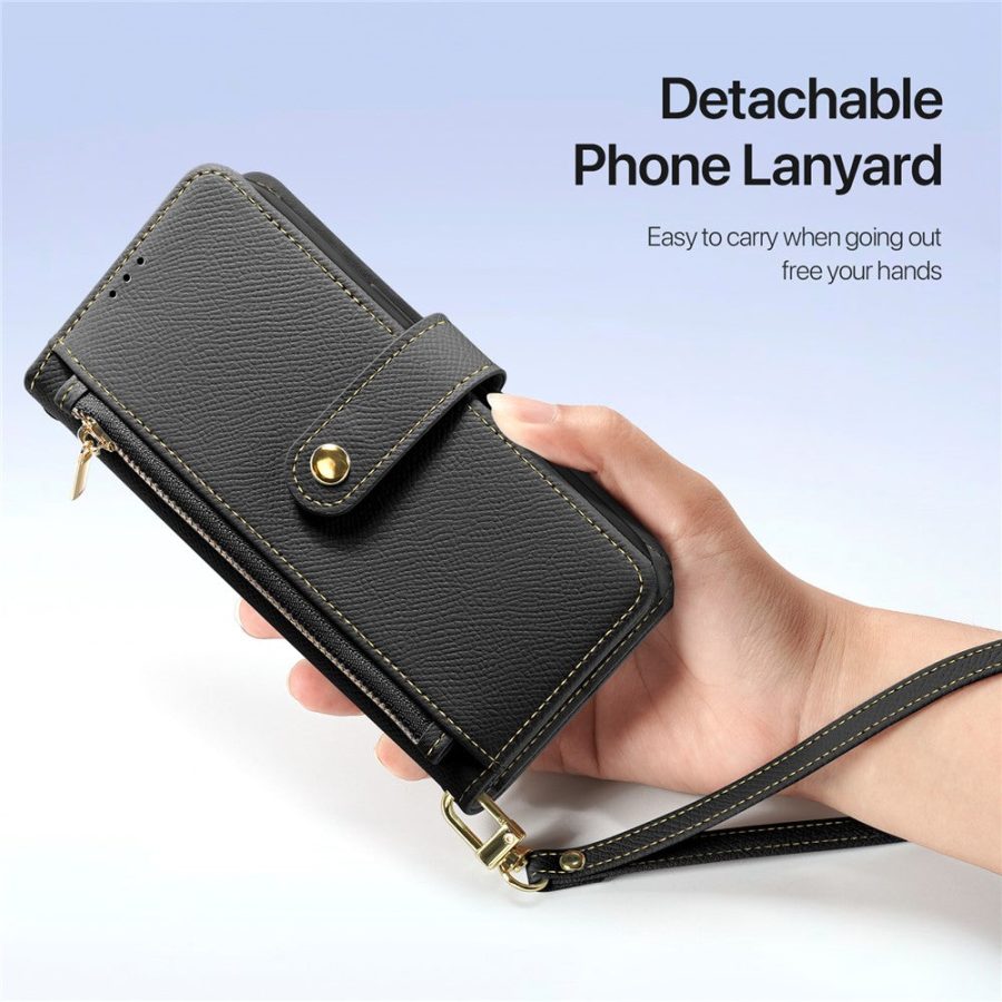 DUX DUCIS For iPhone 15 Pro Max Case Lawa Series Detachable Magnetic Cowhide Leather Cover Zipper Wallet