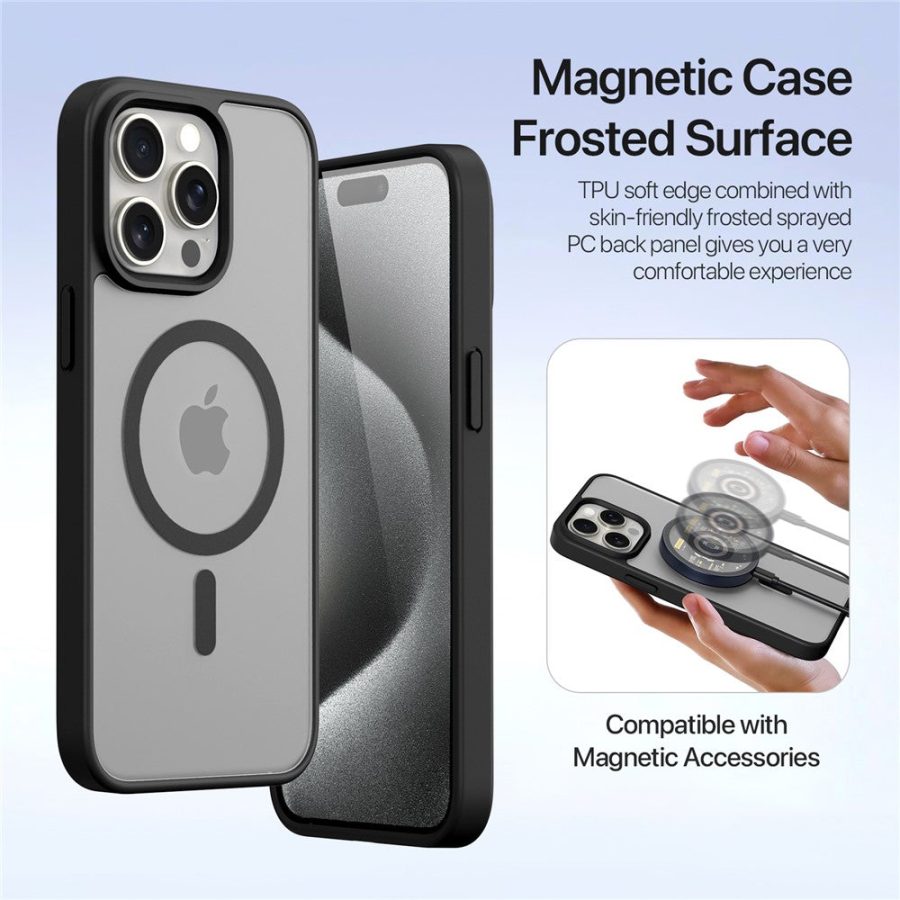 DUX DUCIS For iPhone 15 Pro Max Case Lawa Series Detachable Magnetic Cowhide Leather Cover Zipper Wallet