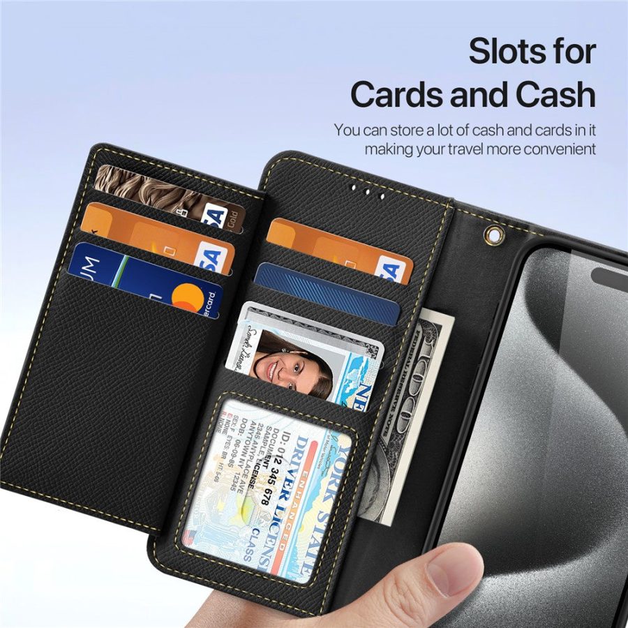 DUX DUCIS For iPhone 15 Pro Max Case Lawa Series Detachable Magnetic Cowhide Leather Cover Zipper Wallet