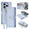 DUX DUCIS For iPhone 15 Pro Max Case Lawa Series Detachable Magnetic Cowhide Leather Cover Zipper Wallet