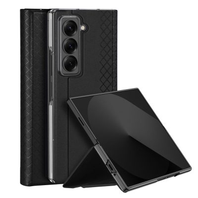 6601134553A-1 DUX DUCIS For Samsung Galaxy Z Fold Special Cases with Card Slot Bril Series Leather Phone Cover Stand
