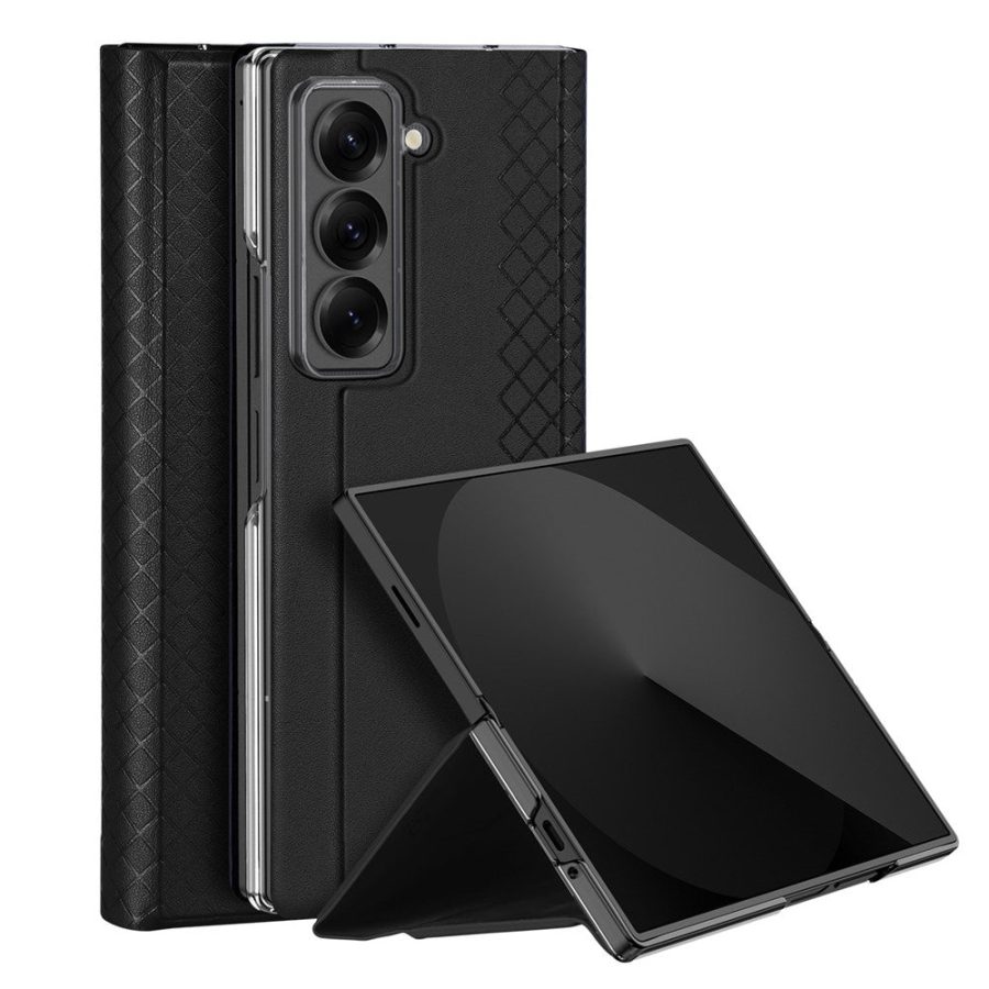 6601134553A-1 DUX DUCIS For Samsung Galaxy Z Fold Special Cases with Card Slot Bril Series Leather Phone Cover Stand